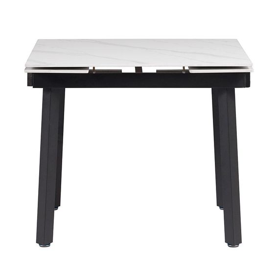 Прямоугольный стол Ashwood DT-2402, столешница керамика белая матовая matt silver white 12 мм, размер 90-140х75 см | Зображення 4