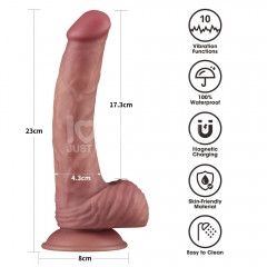 Реалістичний вібратор - Vibrating Dual Density Power Cock 9'' Sex Aura | Зображення 1