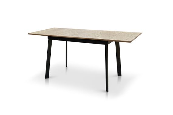 *Стіл Етна 120(+40)*75 чорний/МДФ шпон дуб натур