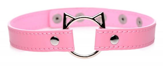 Чокер Master Series Kinky Kitty Ring Slim Choker - Pink Sex Aura