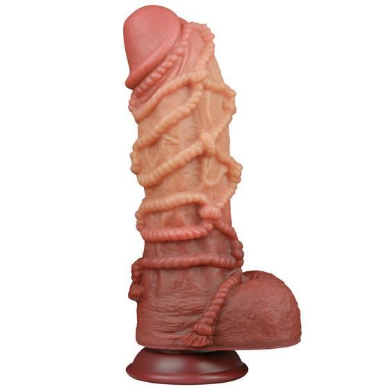 Фалоімітатор - Dual-Layered Silicone Cock With Rope 10.5" Flesh Sex Aura | Зображення 1