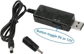 Кабель перехідник підвищувальний USB 5V to DC 5.5*2.1 9 V і 12 V (0,8 м)