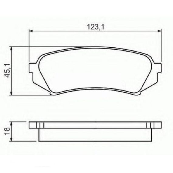 Тормозные колодки Bosch дисковые задние TOYOTA Land Cruiser 100 (J100) -07 0986424641 | Зображення 1