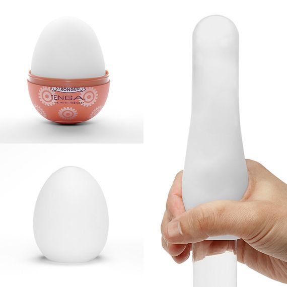 Мастурбатор-яйце Tenga Egg Gear, щільний TPE, пробник лубриканту 5 мл | Зображення 1