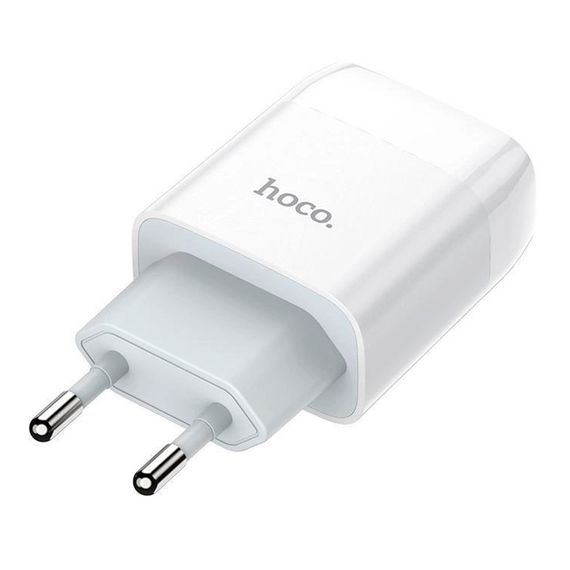 Набір СЗУ 110-240V HOCO C73A+ кабель Lighting, 2xUSB, 2.4A, кабель 1м, White | Зображення 3