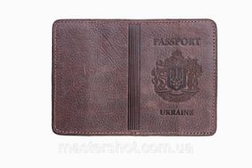 Обкладинка на паспорт шкіряна натуральна (коричневий) MS