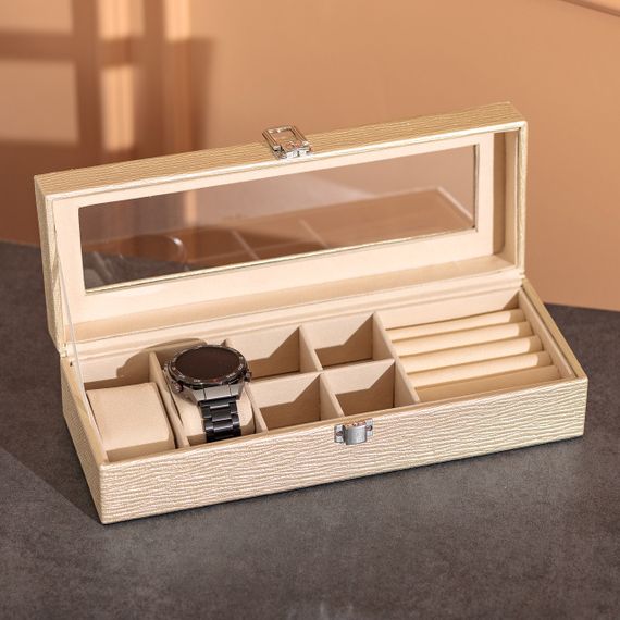 Шкатулка для украшений из эко кожи 31×11×8 см органайзер для ювелирных изделий | Зображення 6