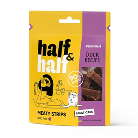Ласощі для котів Half&Half Meaty Stirips Adult, качка 50 г