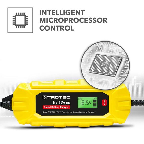 Зарядний пристрій для автомобільного акумулятора Trotec PBCS 6A, 12V, 4-150Ah (4675000010) | Зображення 8