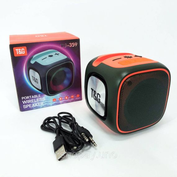 Портативна колонка portable wireless speaker TG359, Бездротова портативна колонка з ремінцем FK-26 | Зображення 2