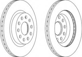Гальмівний диск FERODO DDF1223 на SEAT LEON (1P1)