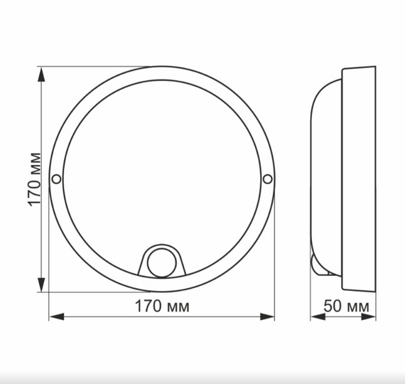 LED Світильник 12W 5000К IP54 круглий білий з датчиком ІК Videx | Зображення 3