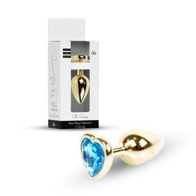 Анальна пробка - Jewellery Gold Heart Plug Light Blue