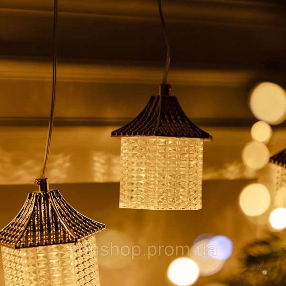 Гирлянда штора с фигурками Фонарь 3 метра 6 ламп теплый желтый свет 6L3MLIG | Зображення 5