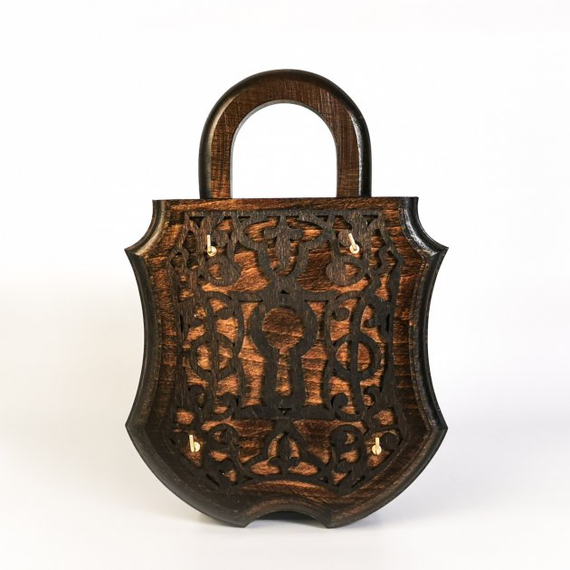 Ключниця дерев'янна Handmade  "Замок"  19x13 cm, Коричневий