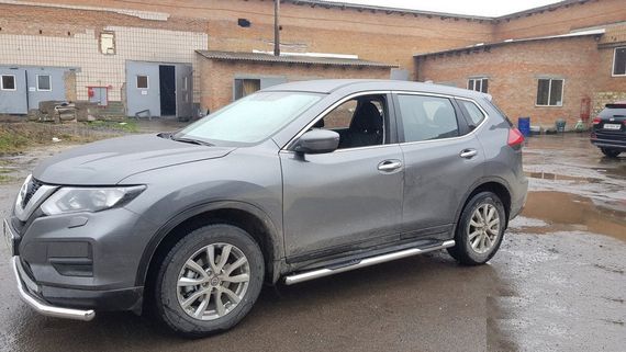 Боковые трубы (2 шт, нерж) для Nissan X-trail T32/Rogue 2014-2021 гг | Зображення 4
