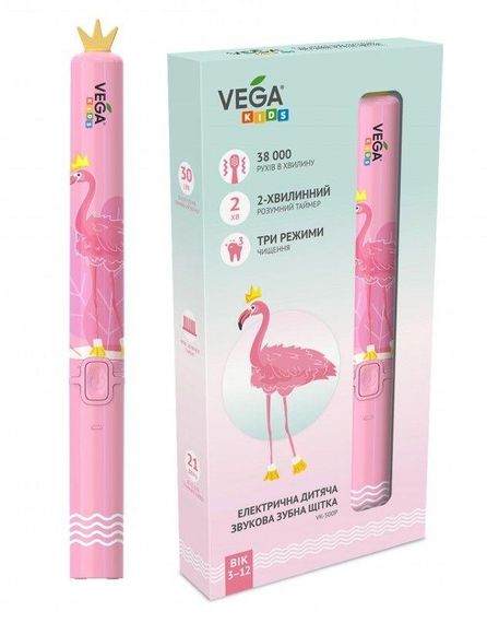 Ультразвуковая зубная щетка Vega VK-500 pink для детей гарантия 1 год | Зображення 2