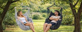 Подвесное кресло-гамак 130х100см с планкой 90см с двумя подушками 40*40