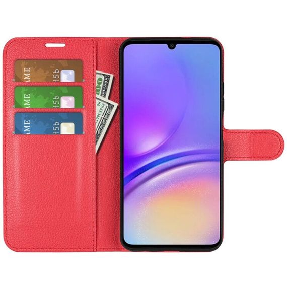 Чохол книжка з кишенями для карт на Samsung Galaxy A05 колір Червоний | Зображення 1