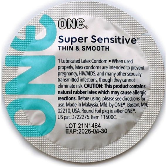 Набір ультратонких презервативів One Super Sensitive із дизайном у вигляді пера (ціна за 5 шт.) Sex Aura | Зображення 1