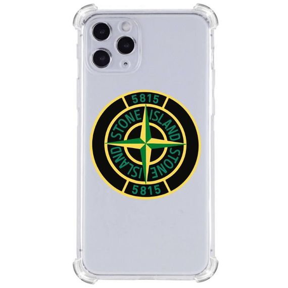 Прозорий протиударний чохол для iPhone 11 pro З принтом: Stone Island (стон айленд)