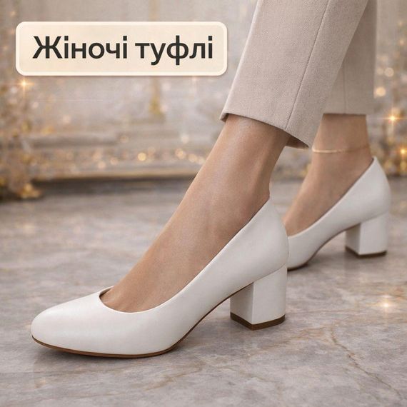 Женские туфли лодочки красивые  на среднем устойчивом  каблуке классика , классические модные 36 р белый