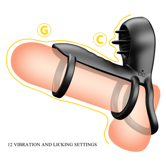 Насадка на член - Pretty Love Vibrating Penis Sling Jammy Black | Зображення 4