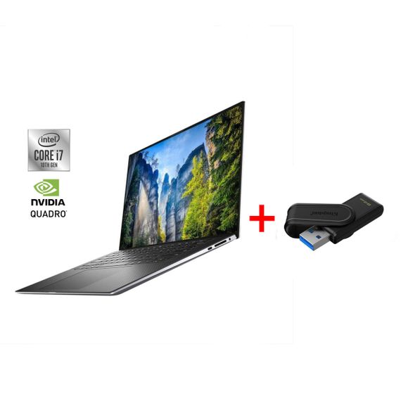 Мобільна робоча станція Б-клас Dell Precision 5550 / 15.6" (1920x1200) IPS / Intel Core i7-10750H (6 (12) ядра по 2.6 - 5.0 GHz) / 16 GB DDR4 / 512 GB SSD /Quadro T1000, 4 GB /WebCam / Win 11 Pro б/в + Подарунок Флеш-накопитель Kingston 64GB