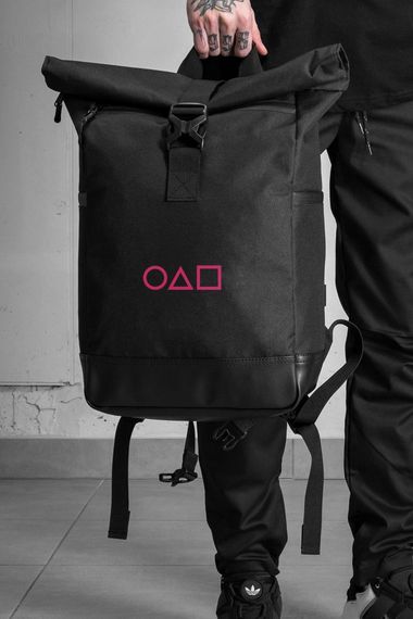 Повсякденний Рюкзак Роллтоп Шкільний Для Хлопчика/Дівчинки Without З Принтом Гра В Кальмара Black