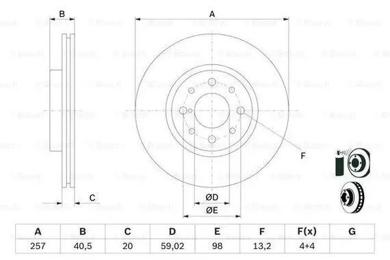 Диск гальмівний FIAT IDEA, ALFA ROMEO, BOSCH (0986478515) | Зображення 4