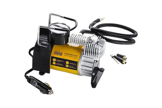 Компрессор автомобильный однопоршневой (37л/мин 10Атм 15А) (автостоп) СИЛА | Зображення 1