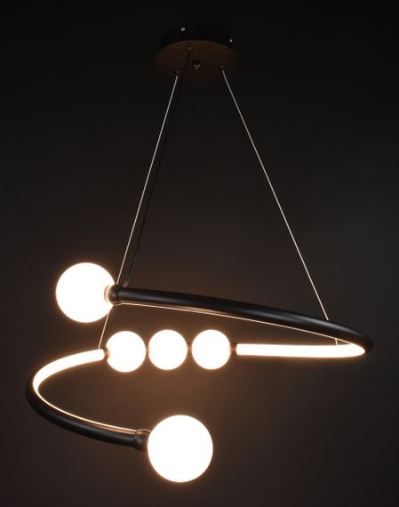 Люстра світлодіодна підвісна LED світильник для квартири на стелю лед 27561 Чорний 25-90х60х60 см. | Зображення 2