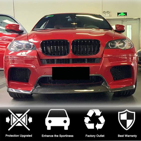 Накладка на передній бампер Карбон V1 (для X6M) для BMW X6 E-71 2008-2014 рр | Зображення 1