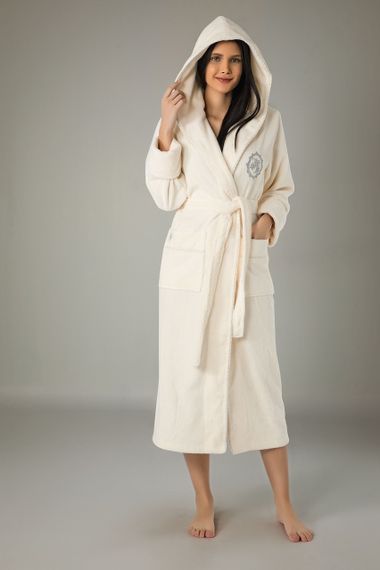 Жіночий халат Nusa 4035 кремовий 2XL