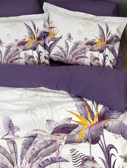 Постільна білизна First Choice 3D Satin 200×220 Palm Garden Purple | Зображення 1