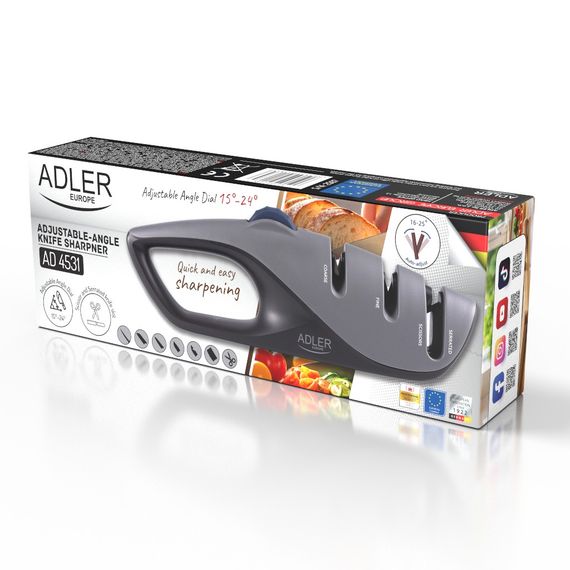 Точилка для ножів та ножиць Adler AD 4531, ручна, алмазна, з регулюванням кута заточування | Зображення 9