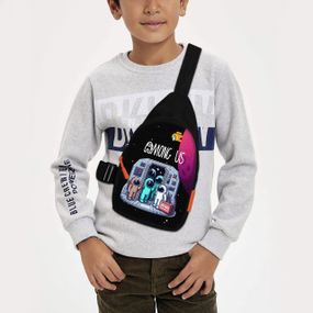 Сумка через плече дитяча Among Us 29х17 см сумка слінг для хлопчика (02032)