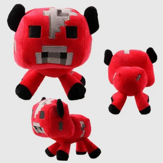 М'яка іграшка Грибна Корова Майнкрафт 20 см, оригінальний м'який персонаж Mooshroom Minecraft | Зображення 1