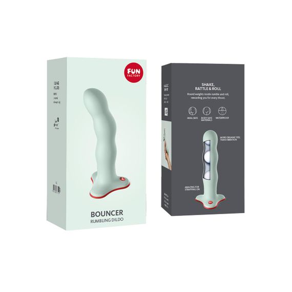 Фаллоимитатор Fun Factory BOUNCER, светло-зеленый, шарики внутри, эффект вибрации, диаметр 3,9 см sexstyle | Зображення 6