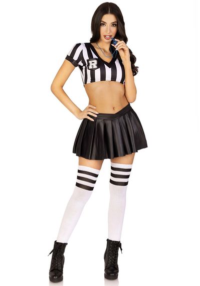 Костюм рефері Leg Avenue Time Out Referee M, кроп-топ спідниця свисток | Зображення 4
