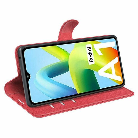 Чохол книжка з кишенями для карт на Xiaomi Redmi A1 колір Червоний | Зображення 2