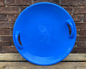 Санки-ледянка (круглі)  "Сніговик" , колір  блакитний