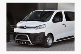 Передний силовой бампер WT003 (нержавейка) для Opel Zafira Life 2019- гг