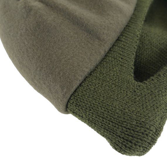 Шапка-балаклава вязаная на флисе олива | Зображення 9