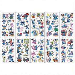 Детские временные татуировки "Лило и Стич" lilo-stich-tattoo-10, 12х7 см