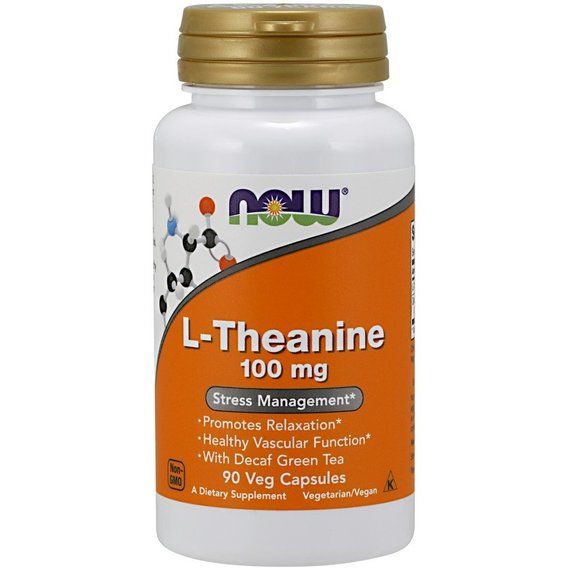 Теанін NOW Foods L-Theanine 100 mg 90 Veg Caps
