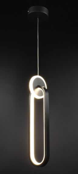 Люстра світлодіодна підвісна LED світильник для квартири на стелю лед 26996 Чорний 40-150х10х10 см. | Зображення 4