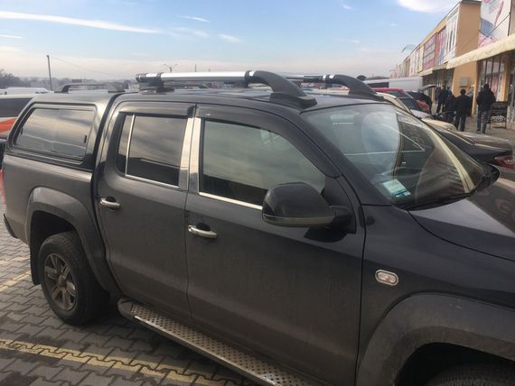 Молдинги дверних стійок (6 шт, нерж) для Volkswagen Amarok 2010-2022 рр | Зображення 1