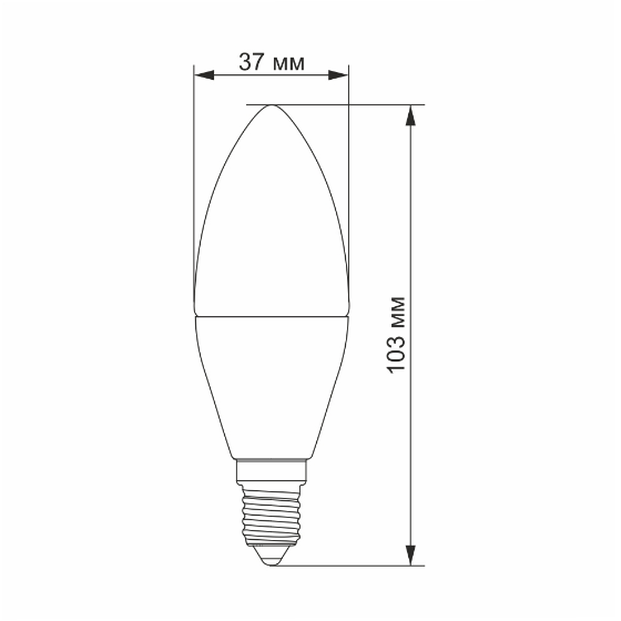 Лампа LED C37e 7W E14 4100К 220V Videx | Зображення 2
