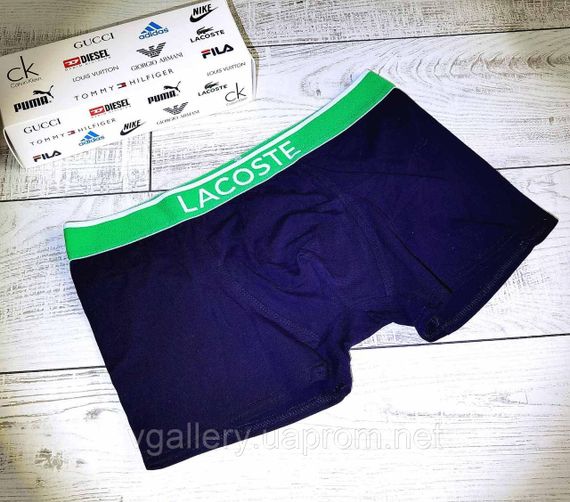 Чоловічі Труси боксери Lacoste , труси Лакоста - розмір 3XL - Синій колір